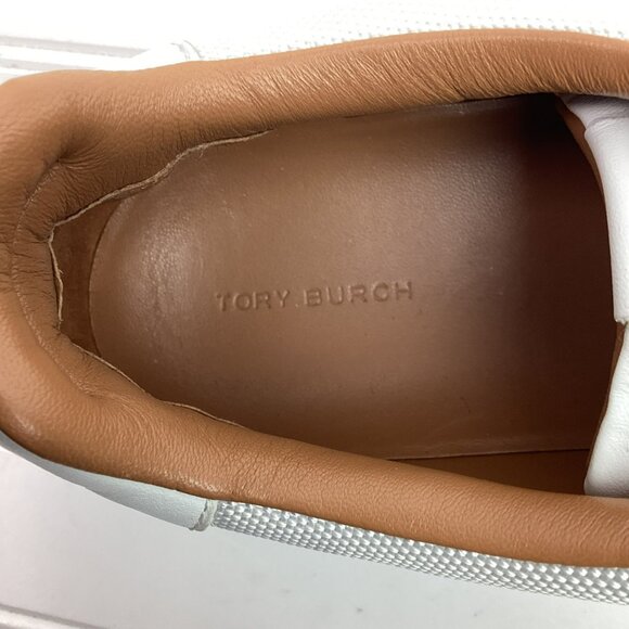 Tory Burch Ladybug Womens 11M White Pebbled Leather Sneakers - Picture 12 of 14